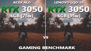 RTX 3050 6GB (75w) vs (95w) Gaming Benchmark Test | Tested in 15 Games |  ACER ALG vs LENOVO LOQ |