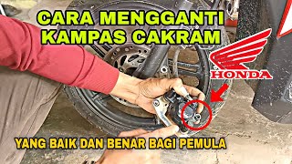 cara Mengganti/memasang kampas cakram motor honda beat yang baik dan benar