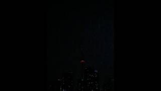 Lightning storm hitting the CN Tower in Toronto, Ontario, Canada.