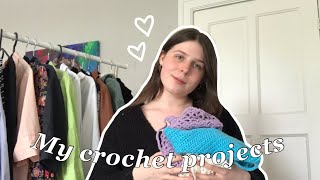 My beginner crochet projects | I made a butterfly top | patterns linked