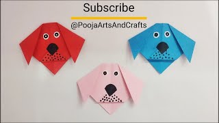 How to make a paper 🐶Dog tutorial | Puppy paper craft for kids fun |Easy origami paper dog craft