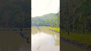 Zipline with a Dip 🤩 #zipline #fun #thrill #sakleshpur #outing #ytshorts #trending #reels #karnataka