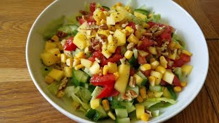 A heart healthy Avocado Mango Pineapple salad