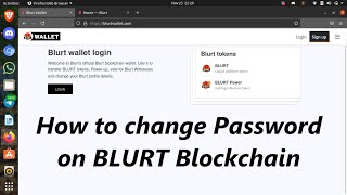 How to change Password on BLURT Blockchain