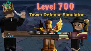 I finally reached level 700 in Tower Defense Simulator || Roblox