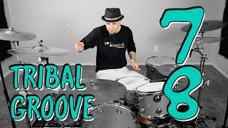 7/8 Tom Drum Groove + Double Kick