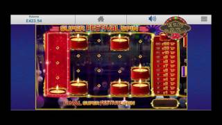 Festival Of Lights Feature & Retrigger! William Hill Vegas Millions Slot