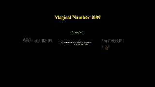 Magical Number 1089 #maths #numbers #education #shorts #viral #viralshorts #trending #trendingshorts