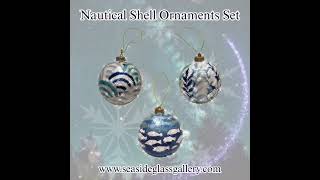 Festive Nautical Shell Christmas Ornaments – Set of 3