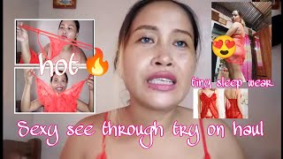 Affordable tiny see through NIGHTWEAR try on haul from shopee