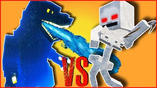 Minecraft - MOB BATTLE | GODZILLA KING OF MONSTERS VS SKELETON TITAN (GODZILLA VS TITANS MOD)