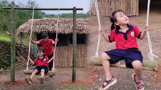 17-year-old single mother: Wound care _ Making bamboo swings Joy every day with girls