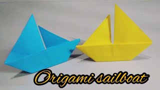 How to make a paper sailboat-Easy origami sailboat tutorial