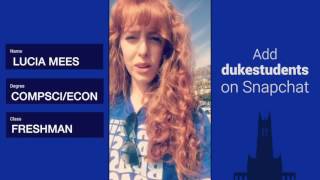 @DukeStudents Snapchat Takeover: Lucia Mees