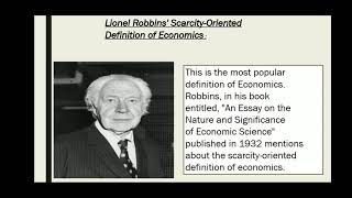 Economists Major Contributions Adam Smith, Alfred Marshall, Lionel Robbins