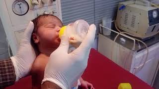 new born baby received from meningitis baby   reflexes are good take mild oral feed this is our suce