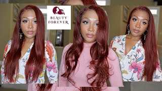 BEAUTY FOREVER 33B/AUBURN 13X4 KINKY STRAIGHT | REVIEW & INSTALL