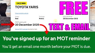 Get MOT reminders for FREE