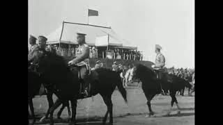 Уникальные кадры хроники. Николай II 1914 год. Красное село смотр войск.