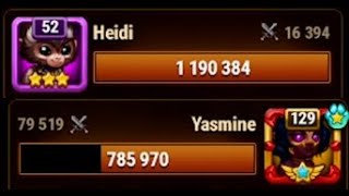 [Hero Wars] Heidi 52 vs Yasmine 129 🙈🙉🙊🤢🤬😨🥵🐠👀📽🖥