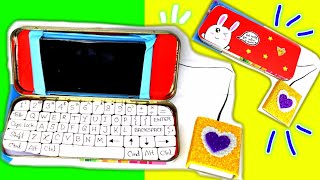 How to make Mini Toy Laptop Phone Holder / For online classes / DIY Mini Laptop with Geometry Box