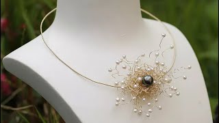 DIY Choker Tutorial: Natural tahitian pearl freshwater pearl 14K gold filled #choker