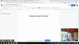 Insert a Table for a Multimedia Text Set in Google Docs