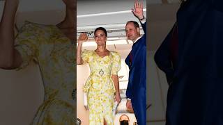 Princess Catherine Wore Beautiful Yellow Dress While Leaving The Bahamas #royalfamily #katemiddleton