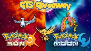 Pokémon Sun & Moon GTS Giveaway - Shiny Generation 1 Birds - Articuno & Zapdos & Moltres