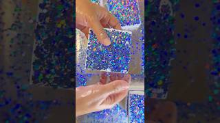 Fresh gym chalk block with pretty blue glitter #gymchalk #gymchalkasmr #asmr #oddlysatisfying