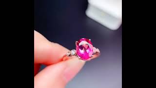 Oval Cut, 7x9mm, 100% Natural Pink Topaz Ring, Wedding/Engagement, October Birthstone, Only $63.20