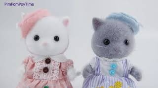 Persian cat sisters  Strawberry and Dandelion Embroidery シルバニアファミリー なかよしペアセット-いちご・たんぽぽの刺しゅう-