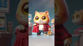 The Orange Cat is Working for its Kitten's 🐱 dress👗 #cat #cute #socutekitty #aicats  #cats #ai