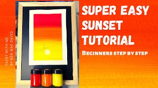 HOW TO PAINT SIMPLE SUNSET FOR BEGINNERS USING POSTER COLOR |#Painting #Art #Sunset