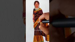 Kanjeevaram Saree Illustration | #shorts #youtubeshorts #viral