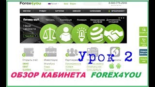 Навигация в кабинете Forex4You Урок 2