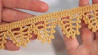 CROCHET Complex Stitch/One Row -The Trim is Ready for Your Project/Crochet Border/Edge or Trim