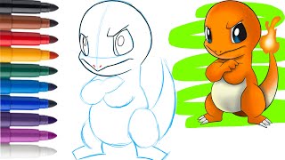 Comment dessiner le Pokémon salameche étape par étape facilement