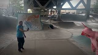 WALKING AWESOM @BURNSIDE SKATEPARK WITH THE BIG SPIN BUNNY... it's a sad and beautiful world