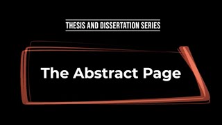 UNLV Graduate College TD Series: Abstract Page