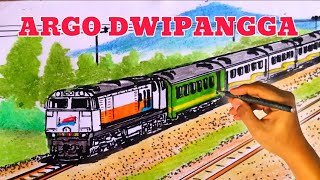 MENGGABAR KERETA API ARGO DWIPANGGA, LOKOMOTIF CC 206 #menggambar #keretaapi #keretaapiindonesia