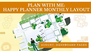 Decorating the Happy Planner Monthly Layout for August | Part 1 - Monthly Dashboard