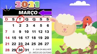 Calendário Dia 30 de Março Ovelhinha de Páscoa (Educação Infantil)