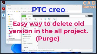 PTC | Creo | Experience | Easy way to delete old versions in the all project ( purge)-only 3steps