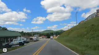 4K Scenic Countryside Drive on Highway US 21: Roaring Gap to Sparta NC