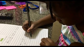 Alivia-Joi Learns How To Write Her Name