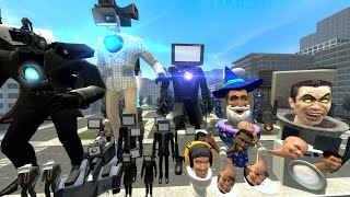 New Mecha TV MAN & SIREN MAN VS GIANT WIZARD SKIBIDI TOILET AND OTHERS In GMOD!