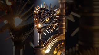 A mechanical dragon made of gears and clockwork (AI Art)