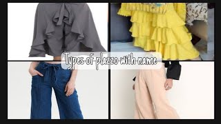 Different types of plazzo pants with name