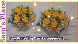 How to Make a Flower Arrangement using Watering Can - Floristry - Gift idea